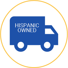 "Hispanic Owned" supply truck icon